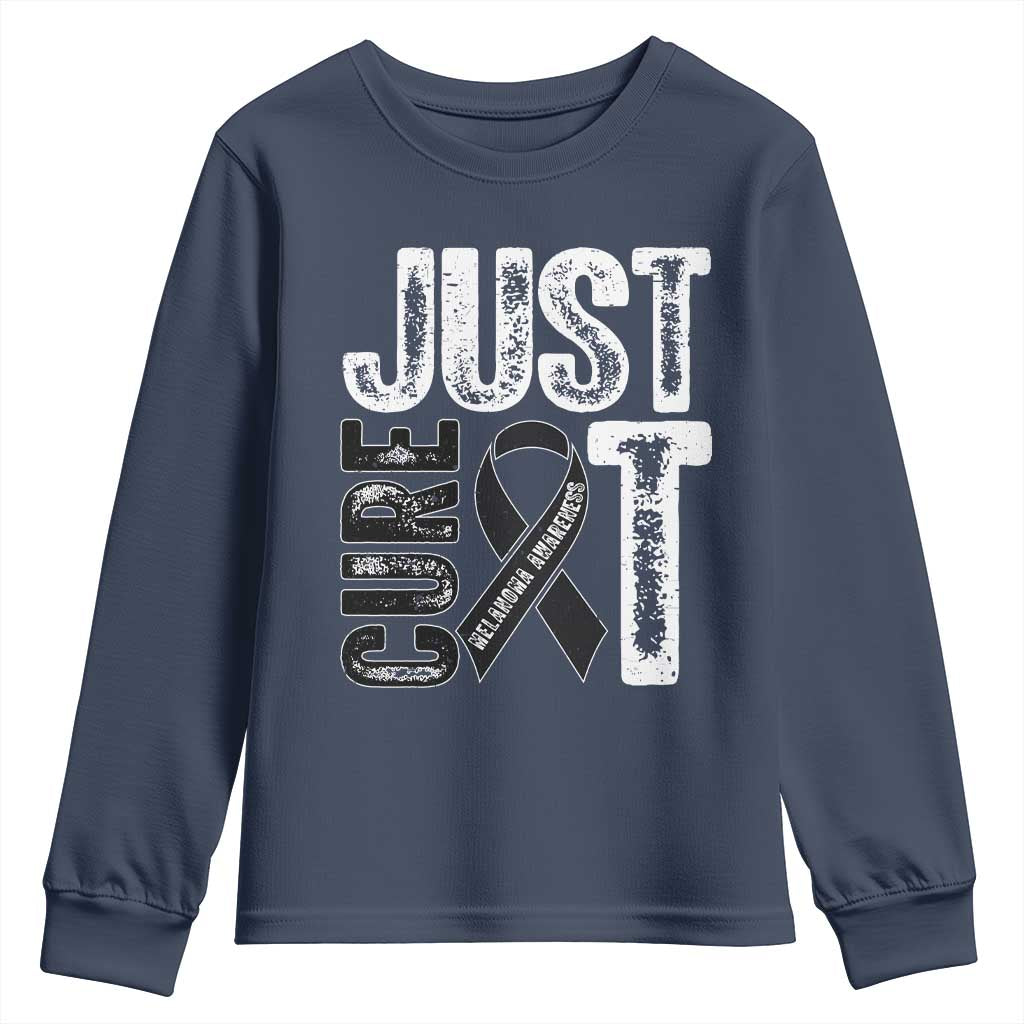 Skin Cancer Warrior Fighter Youth Sweatshirt Just Cure It