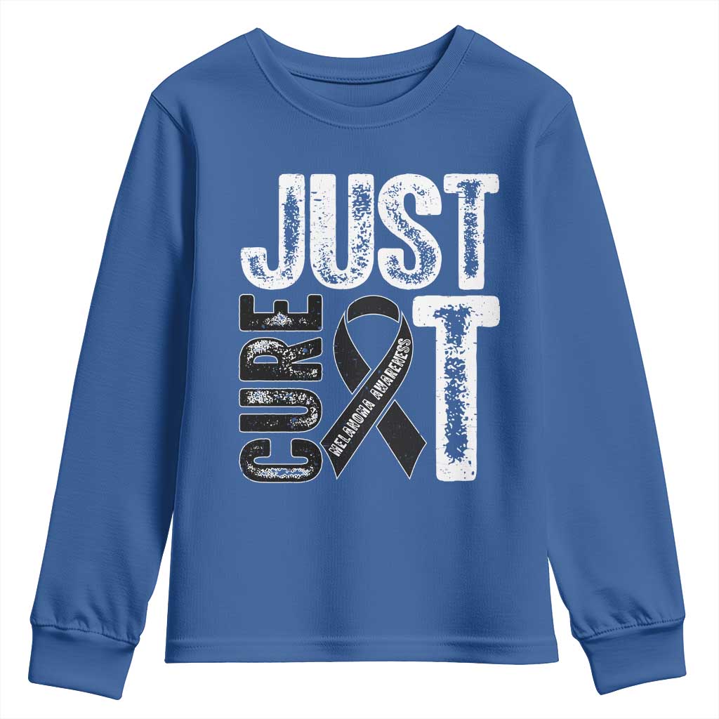 Skin Cancer Warrior Fighter Youth Sweatshirt Just Cure It