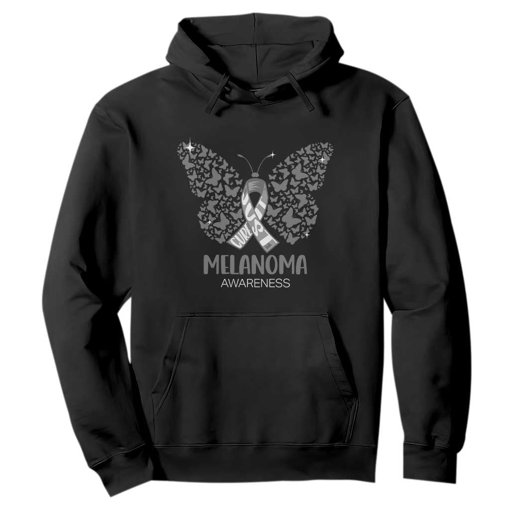 Just Cure It Hoodie Melanoma Warrior Butterfly Support