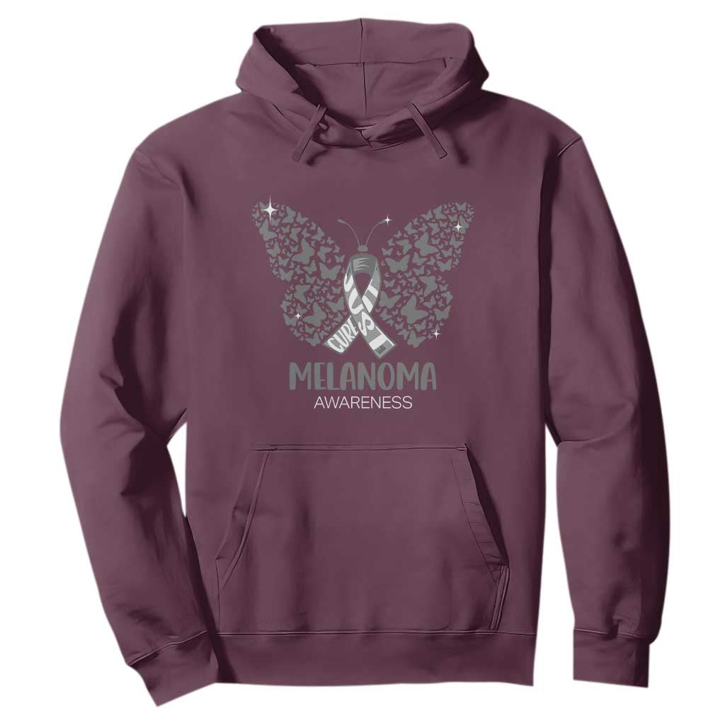 Just Cure It Hoodie Melanoma Warrior Butterfly Support