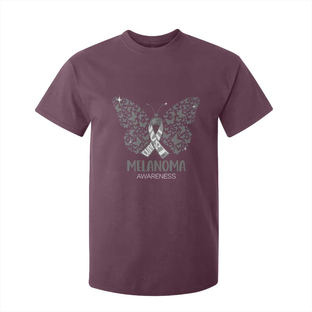 Just Cure It T Shirt For Kid Melanoma Warrior Butterfly Support
