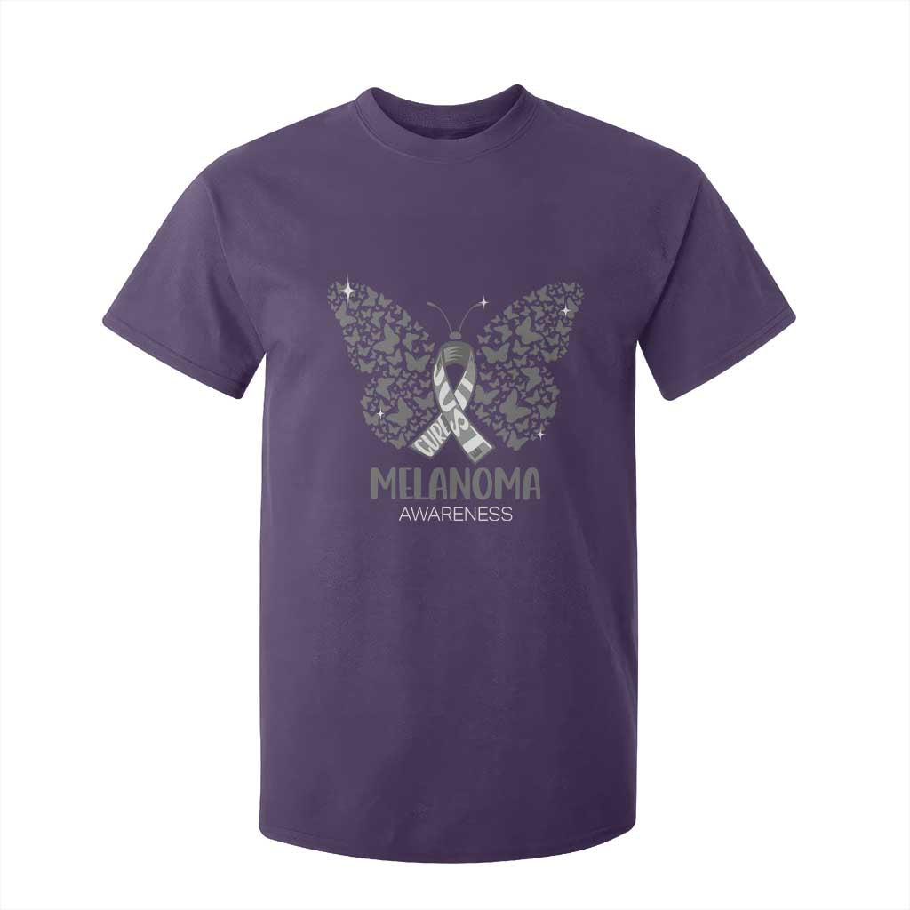 Just Cure It T Shirt For Kid Melanoma Warrior Butterfly Support