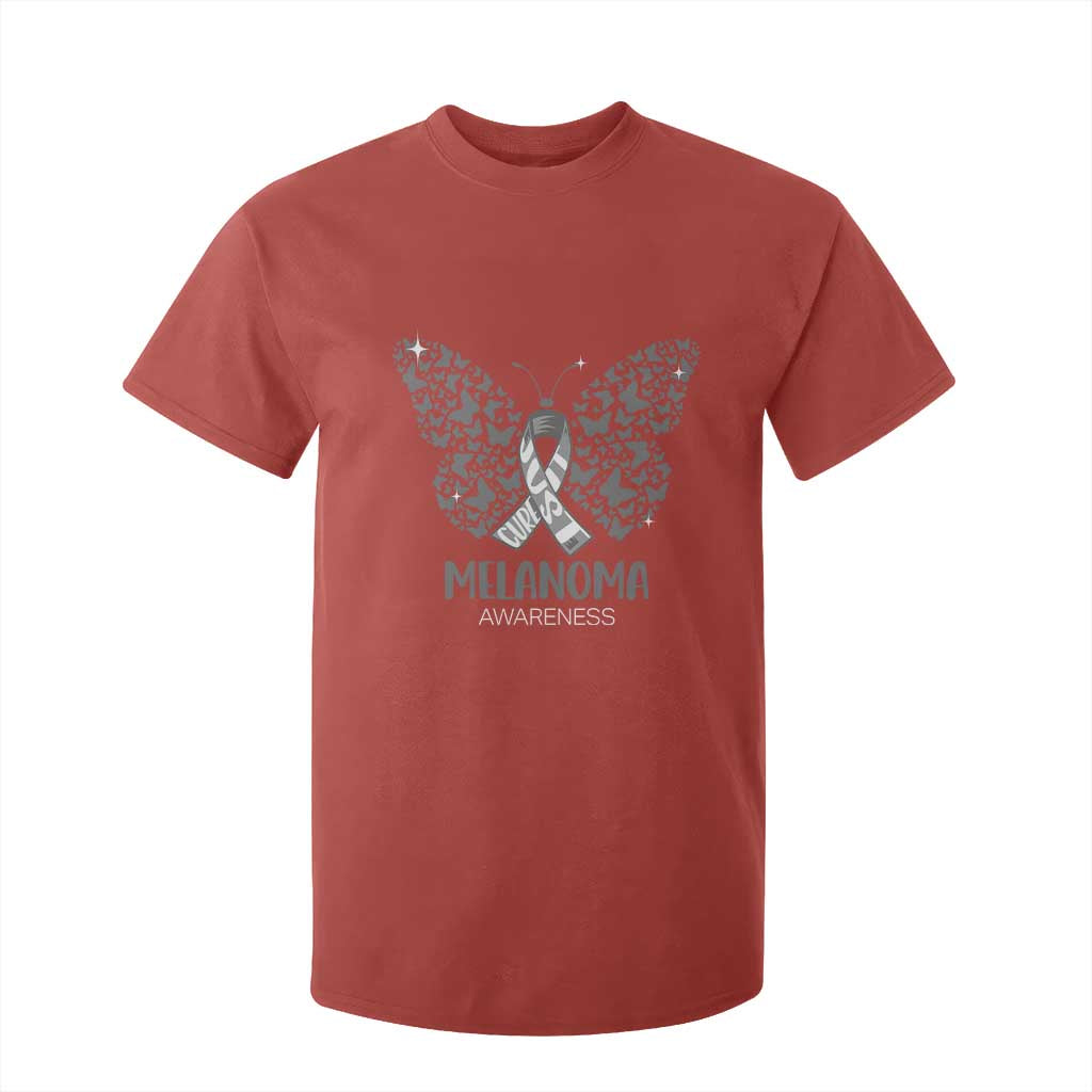 Just Cure It T Shirt For Kid Melanoma Warrior Butterfly Support