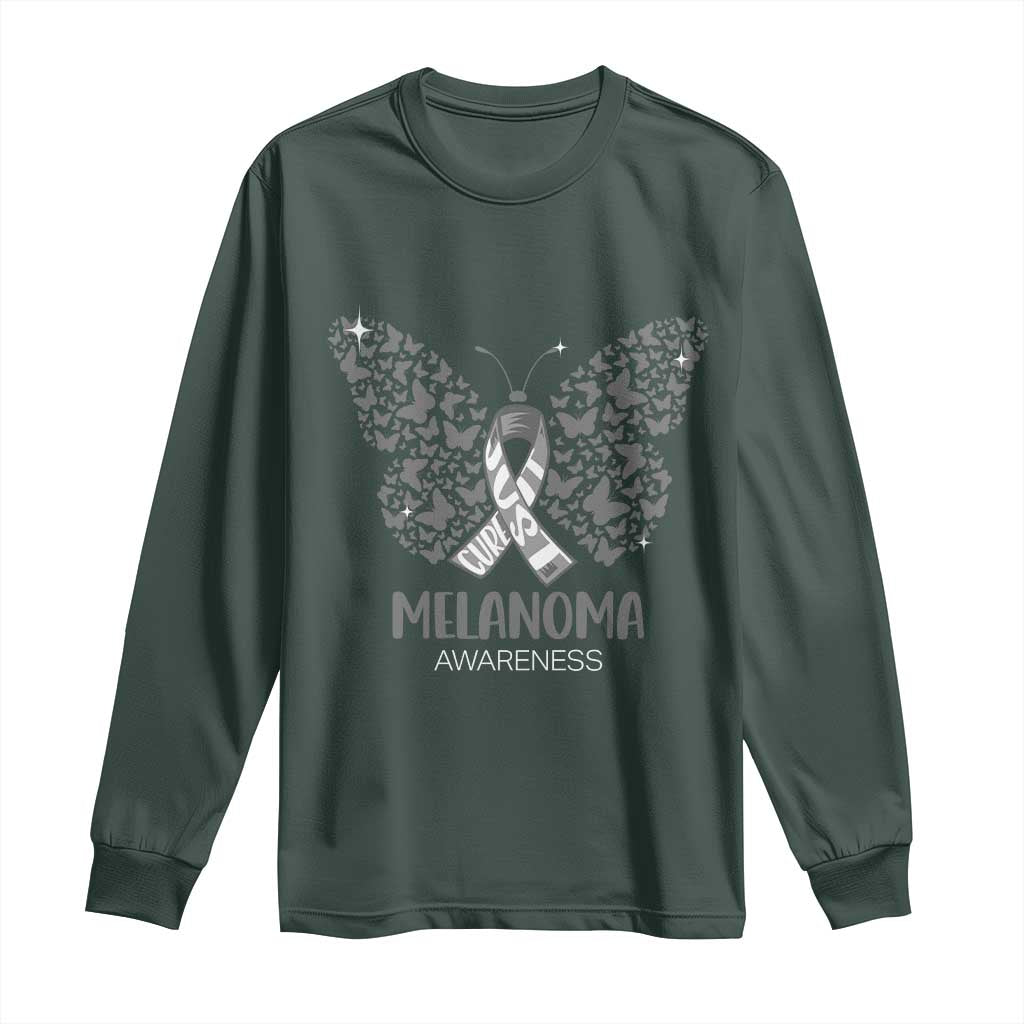 Just Cure It Long Sleeve Shirt Melanoma Warrior Butterfly Support