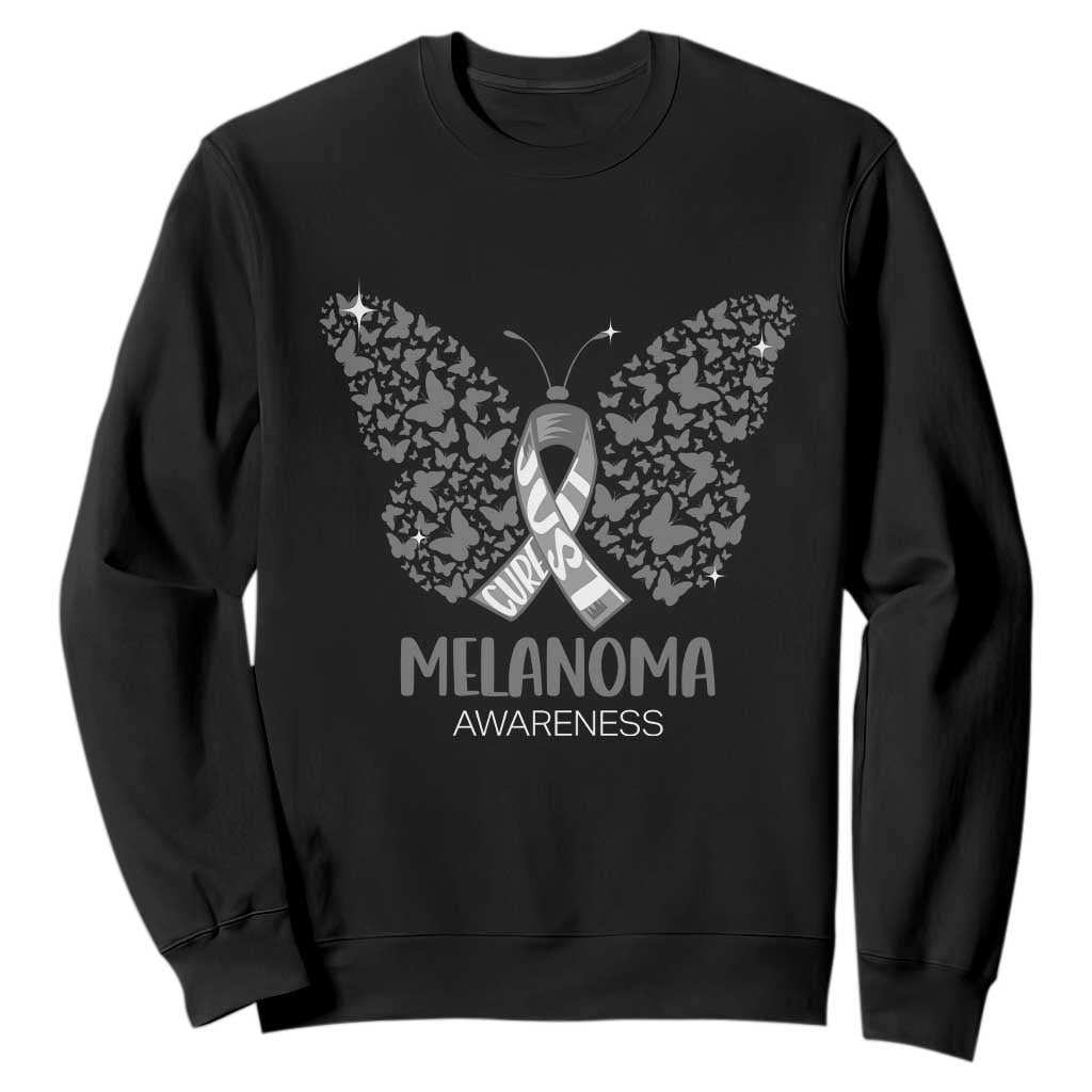 Just Cure It Sweatshirt Melanoma Warrior Butterfly Support