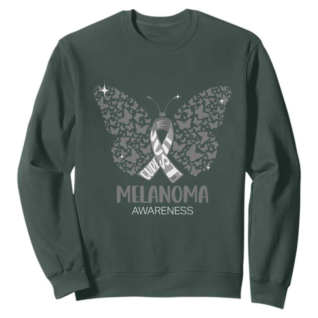 Just Cure It Sweatshirt Melanoma Warrior Butterfly Support