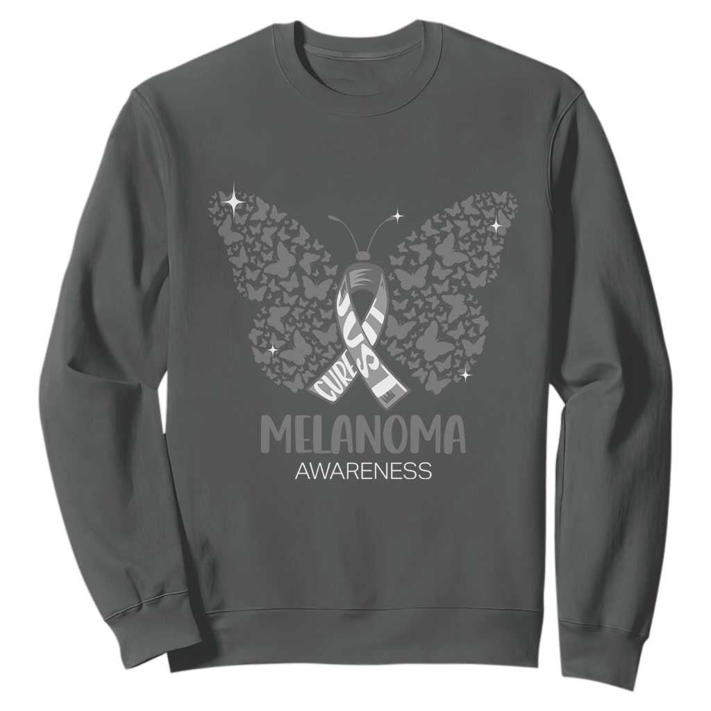 Just Cure It Sweatshirt Melanoma Warrior Butterfly Support