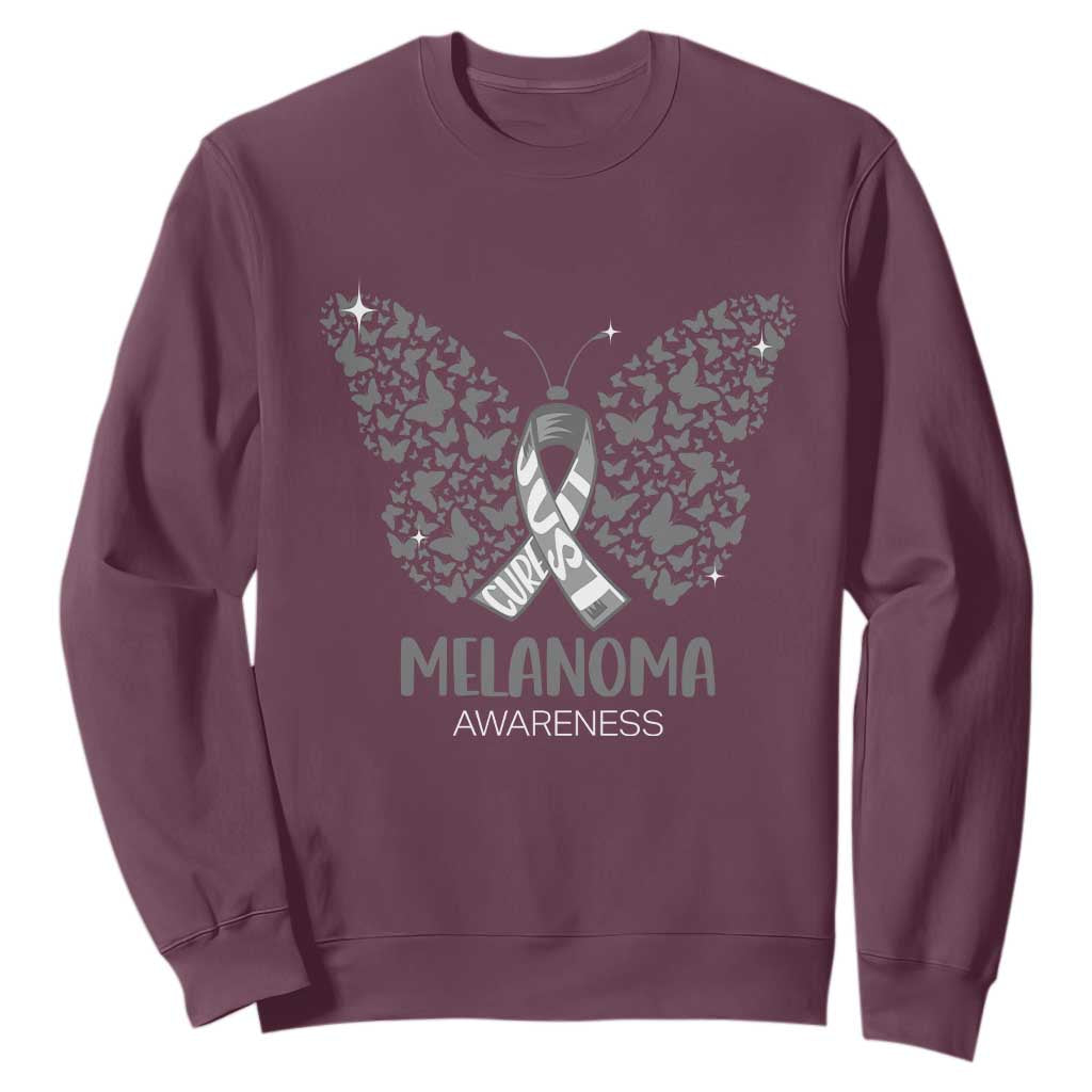 Just Cure It Sweatshirt Melanoma Warrior Butterfly Support