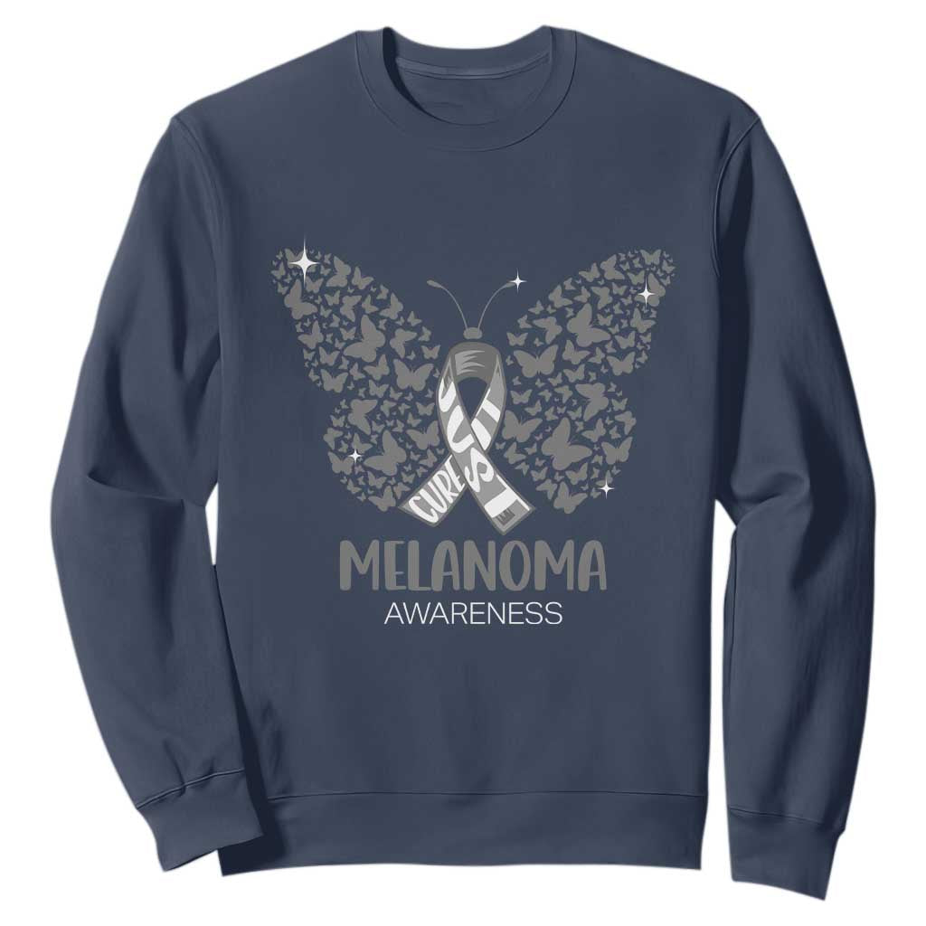 Just Cure It Sweatshirt Melanoma Warrior Butterfly Support