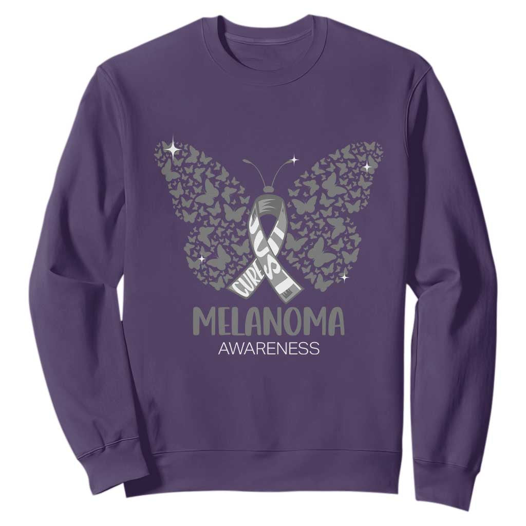 Just Cure It Sweatshirt Melanoma Warrior Butterfly Support