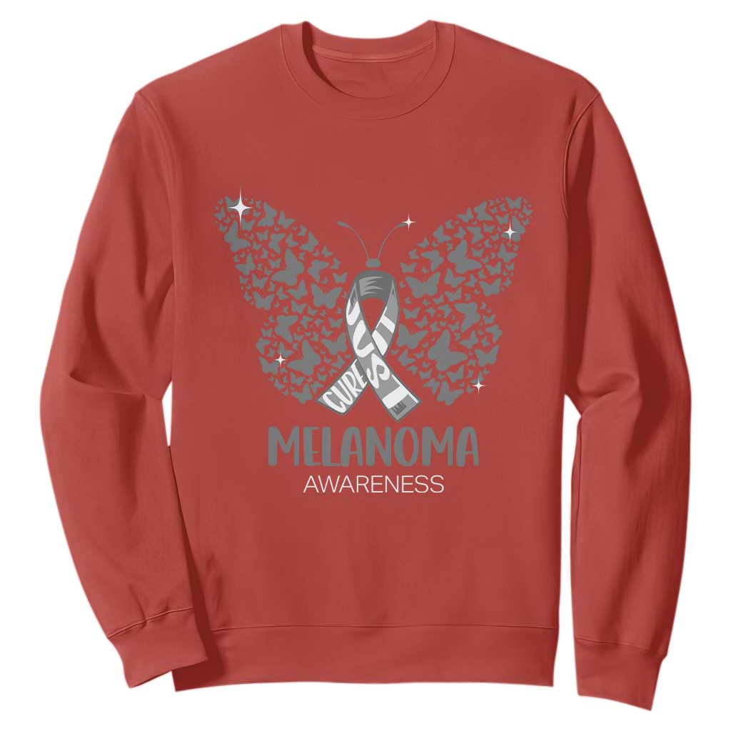Just Cure It Sweatshirt Melanoma Warrior Butterfly Support