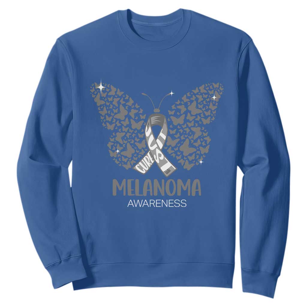 Just Cure It Sweatshirt Melanoma Warrior Butterfly Support
