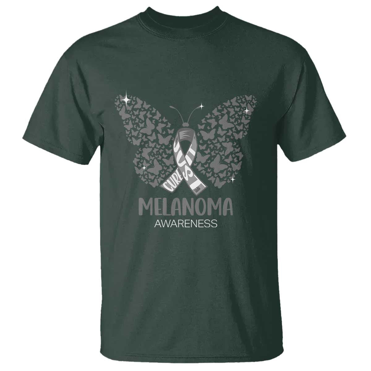 Just Cure It T Shirt Melanoma Warrior Butterfly Support