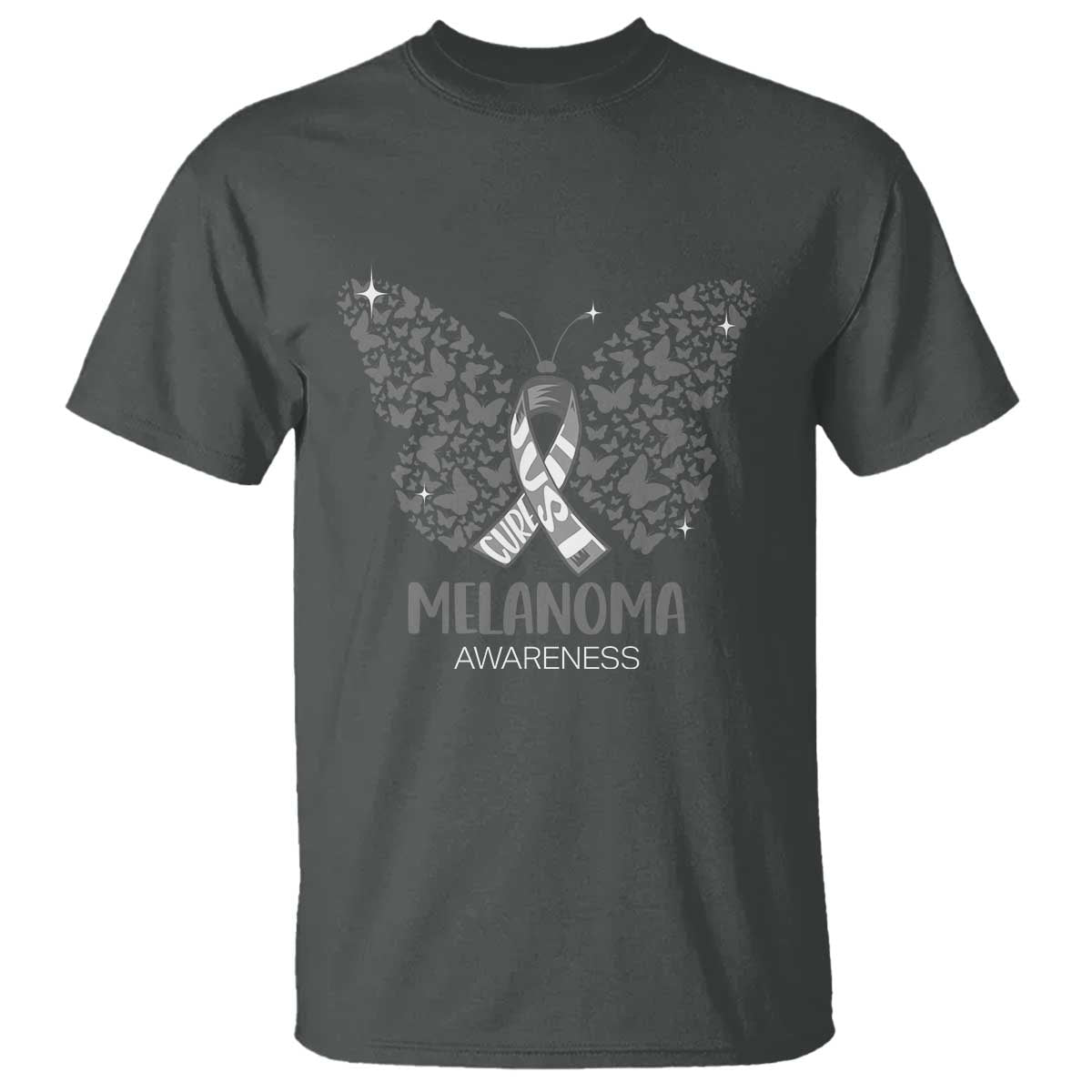 Just Cure It T Shirt Melanoma Warrior Butterfly Support