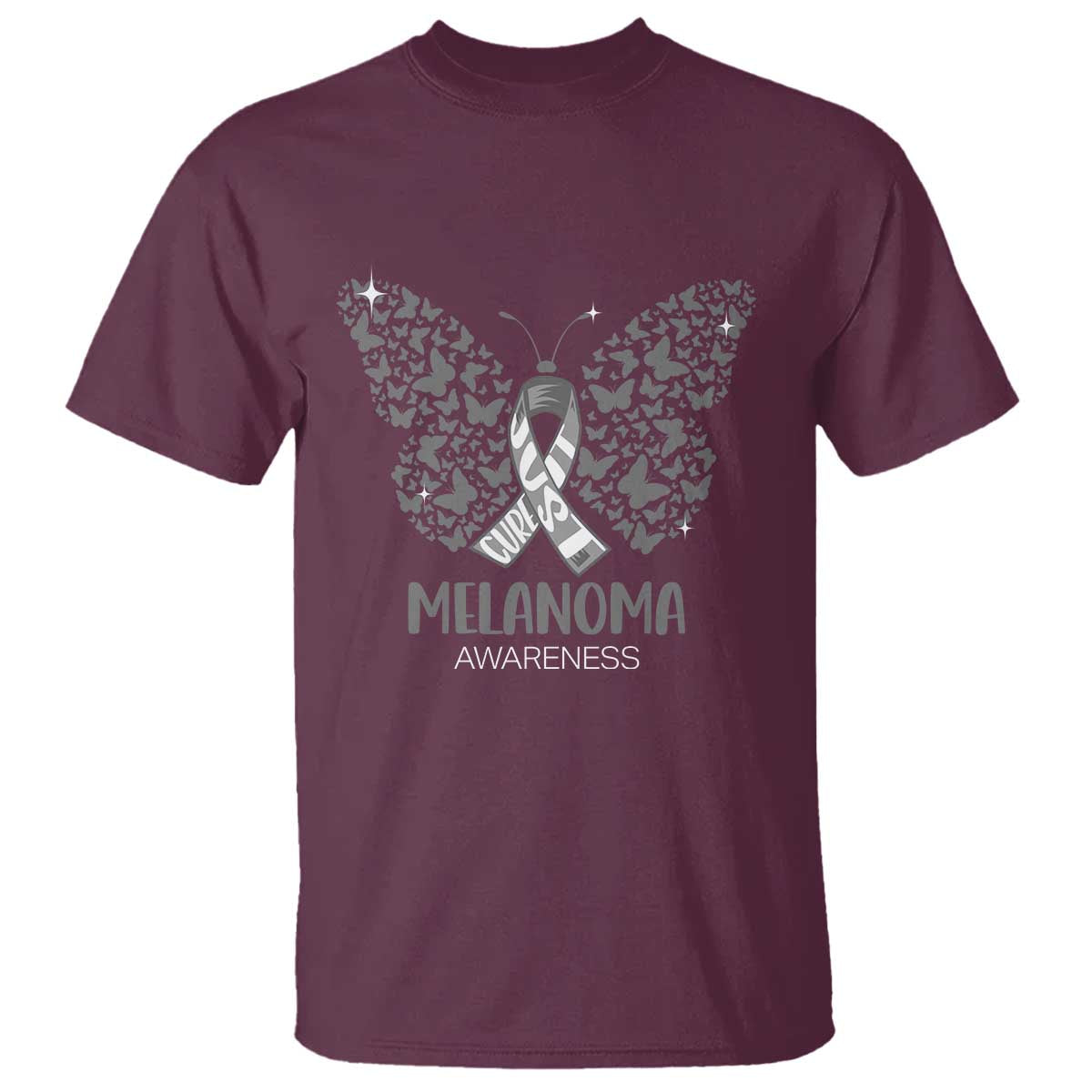 Just Cure It T Shirt Melanoma Warrior Butterfly Support