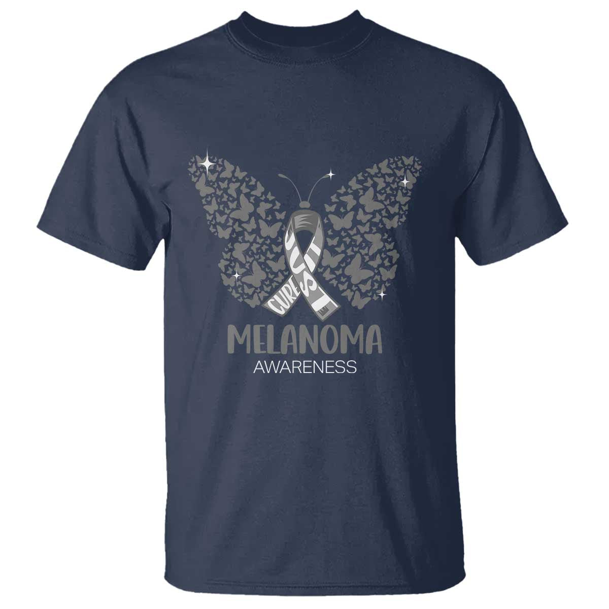 Just Cure It T Shirt Melanoma Warrior Butterfly Support