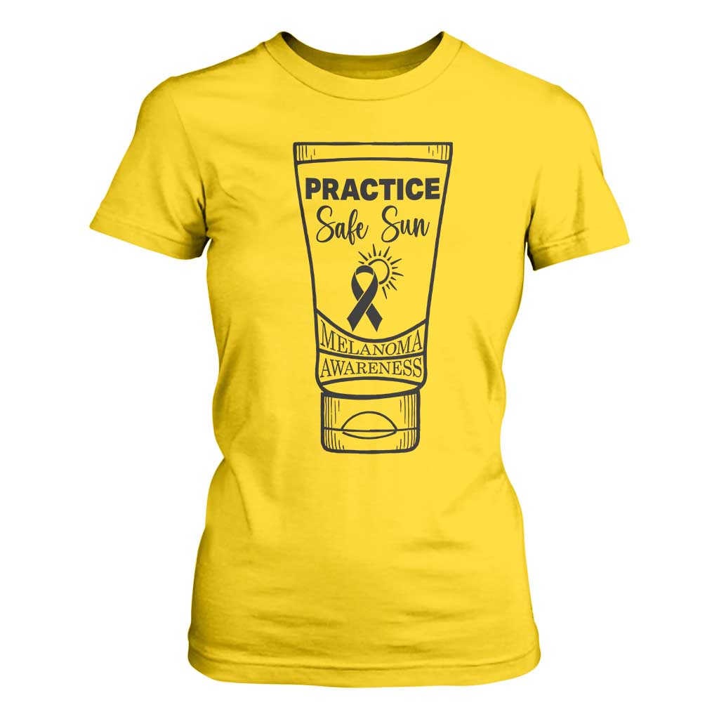 Skin Cancer Prevention T Shirt For Women Practice Safe Sun Support Gift