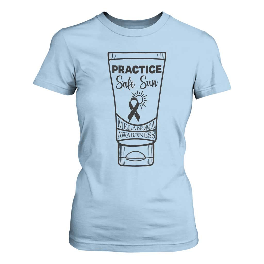 Skin Cancer Prevention T Shirt For Women Practice Safe Sun Support Gift