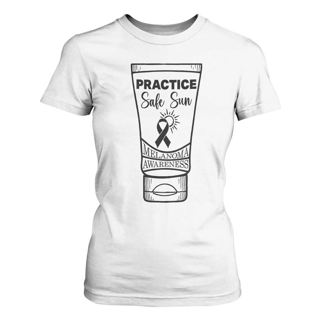 Skin Cancer Prevention T Shirt For Women Practice Safe Sun Support Gift