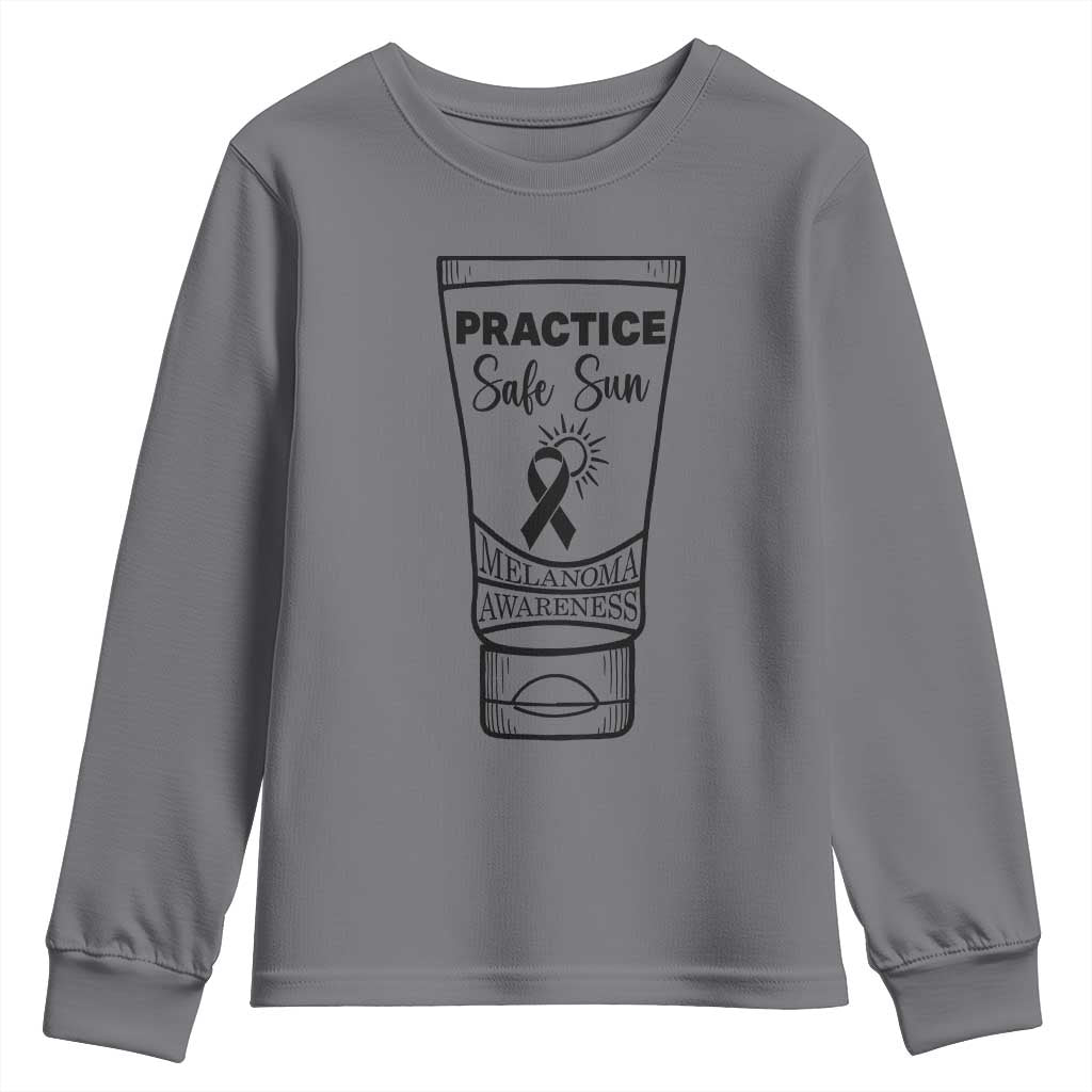 Skin Cancer Prevention Youth Sweatshirt Practice Safe Sun Support Gift