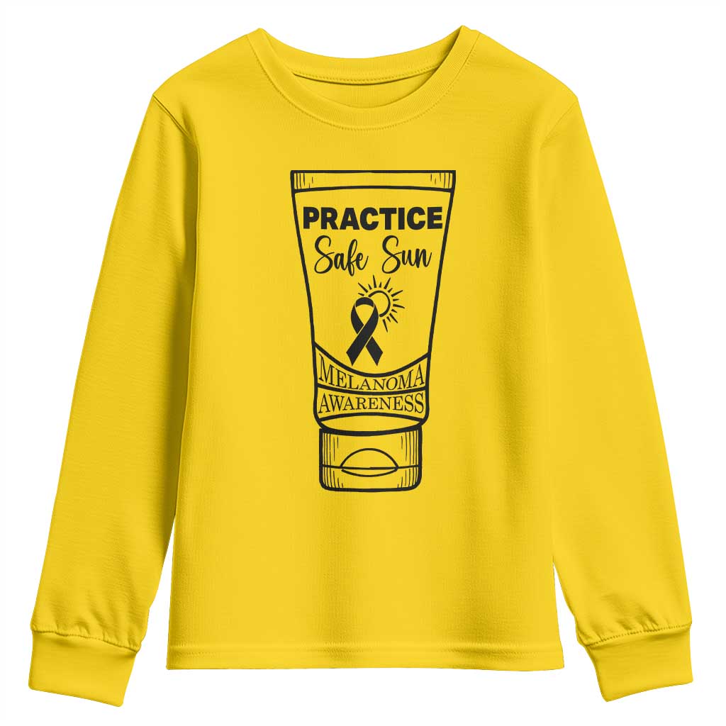 Skin Cancer Prevention Youth Sweatshirt Practice Safe Sun Support Gift