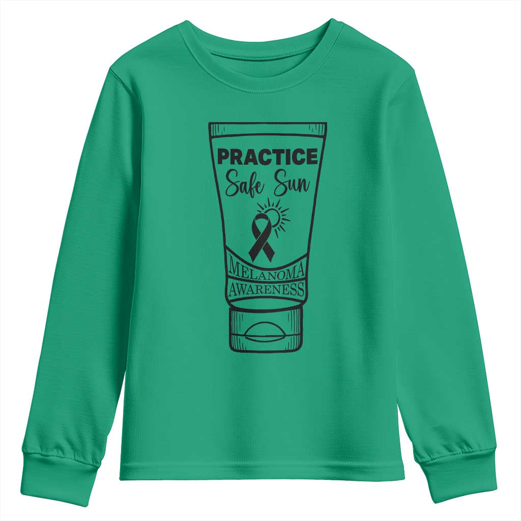 Skin Cancer Prevention Youth Sweatshirt Practice Safe Sun Support Gift