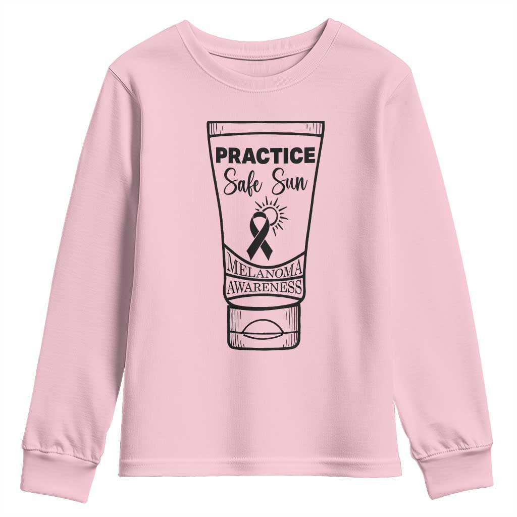 Skin Cancer Prevention Youth Sweatshirt Practice Safe Sun Support Gift