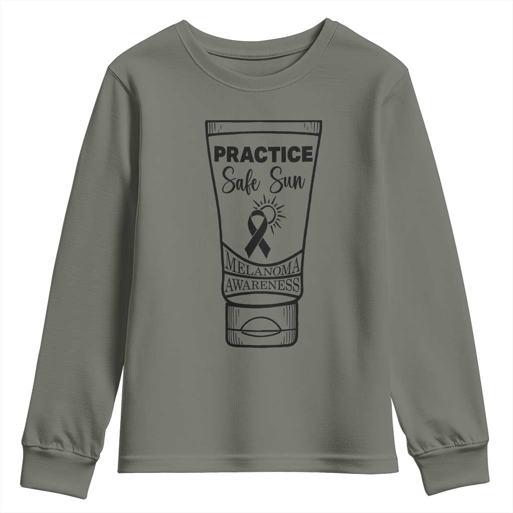 Skin Cancer Prevention Youth Sweatshirt Practice Safe Sun Support Gift