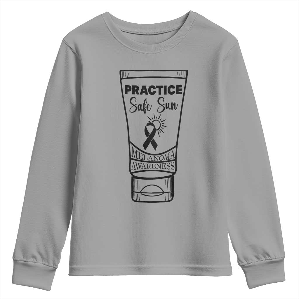 Skin Cancer Prevention Youth Sweatshirt Practice Safe Sun Support Gift