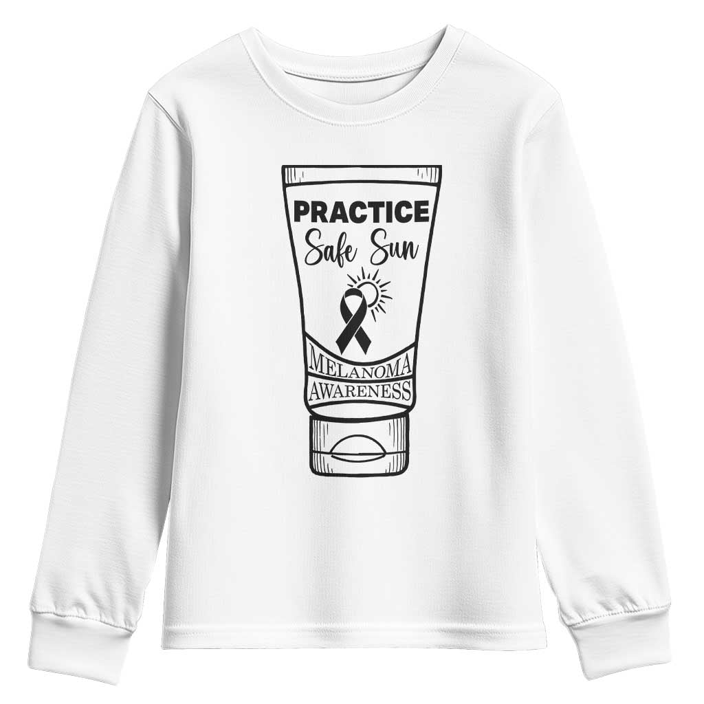 Skin Cancer Prevention Youth Sweatshirt Practice Safe Sun Support Gift