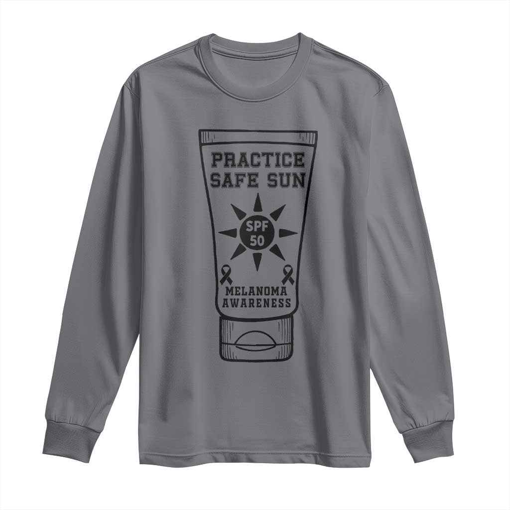 Practice Safe Sun Long Sleeve Shirt Funny Melanoma Skin Cancer Graphic