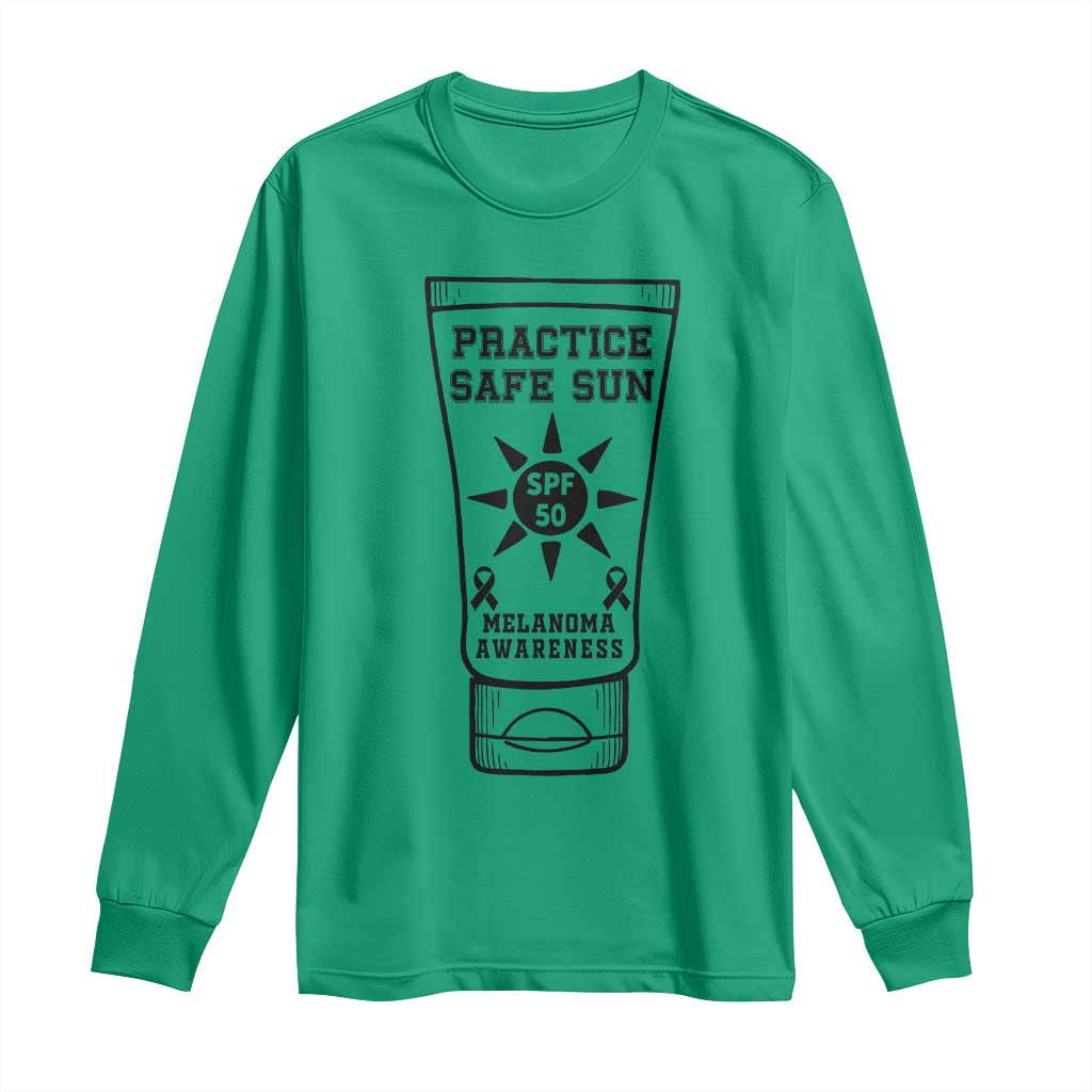 Practice Safe Sun Long Sleeve Shirt Funny Melanoma Skin Cancer Graphic