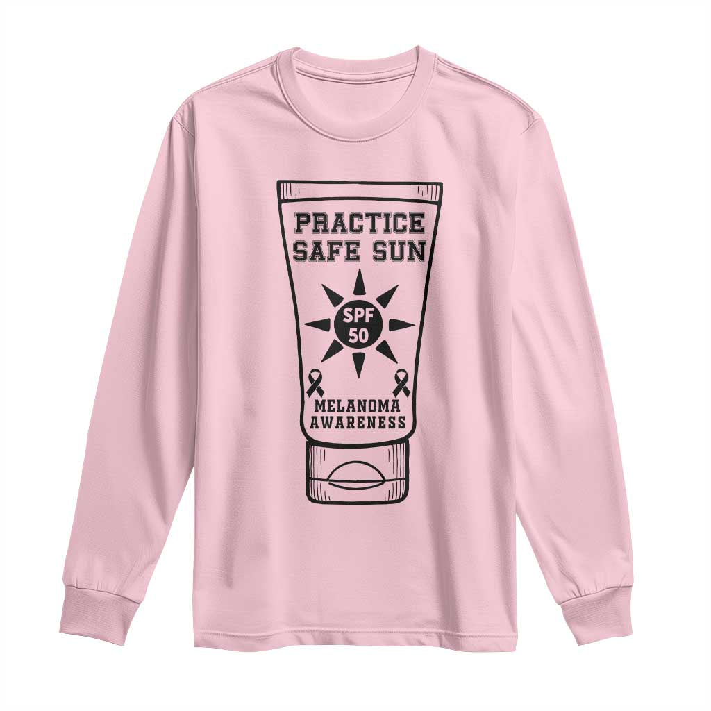 Practice Safe Sun Long Sleeve Shirt Funny Melanoma Skin Cancer Graphic