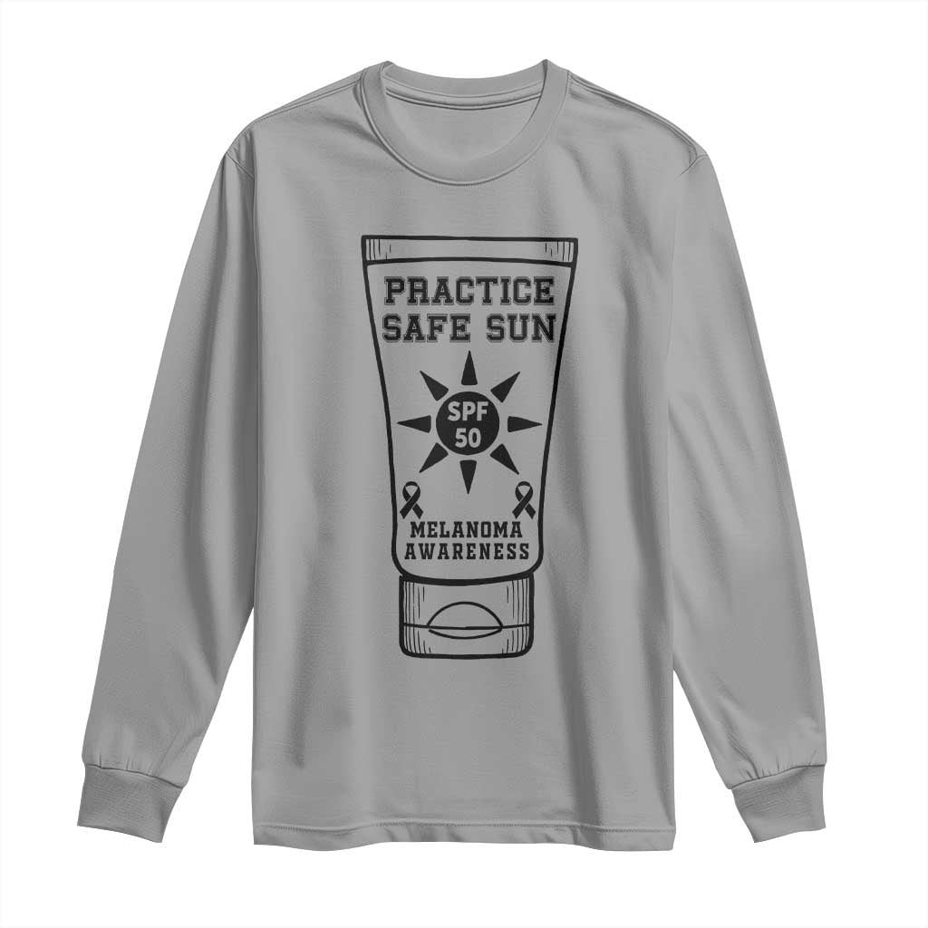 Practice Safe Sun Long Sleeve Shirt Funny Melanoma Skin Cancer Graphic