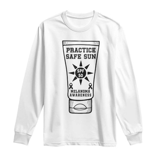 Practice Safe Sun Long Sleeve Shirt Funny Melanoma Skin Cancer Graphic