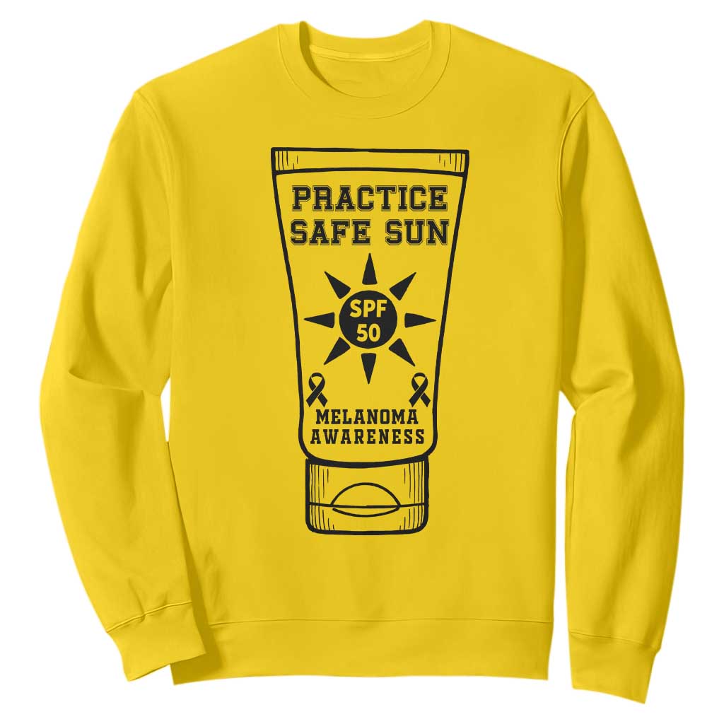 Practice Safe Sun Sweatshirt Funny Melanoma Skin Cancer Graphic