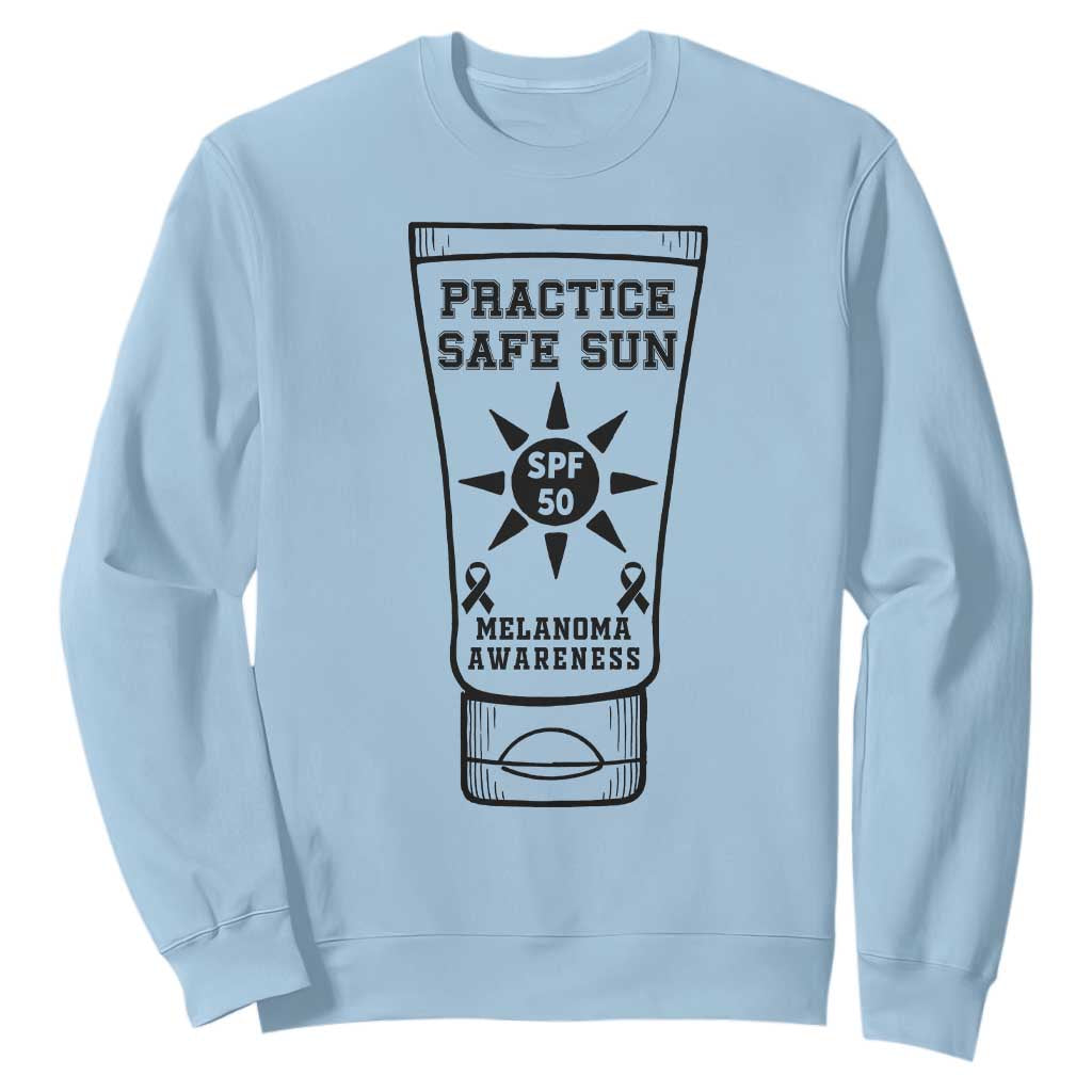 Practice Safe Sun Sweatshirt Funny Melanoma Skin Cancer Graphic