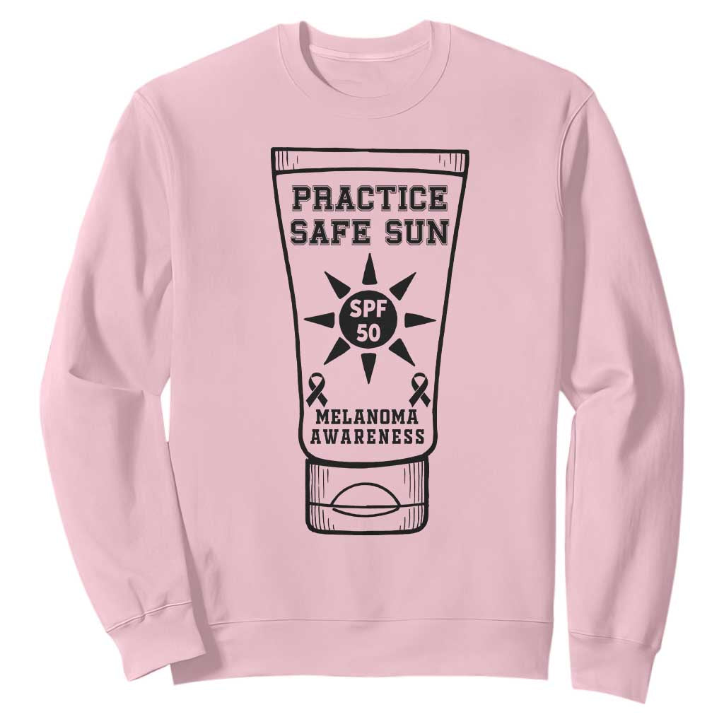 Practice Safe Sun Sweatshirt Funny Melanoma Skin Cancer Graphic