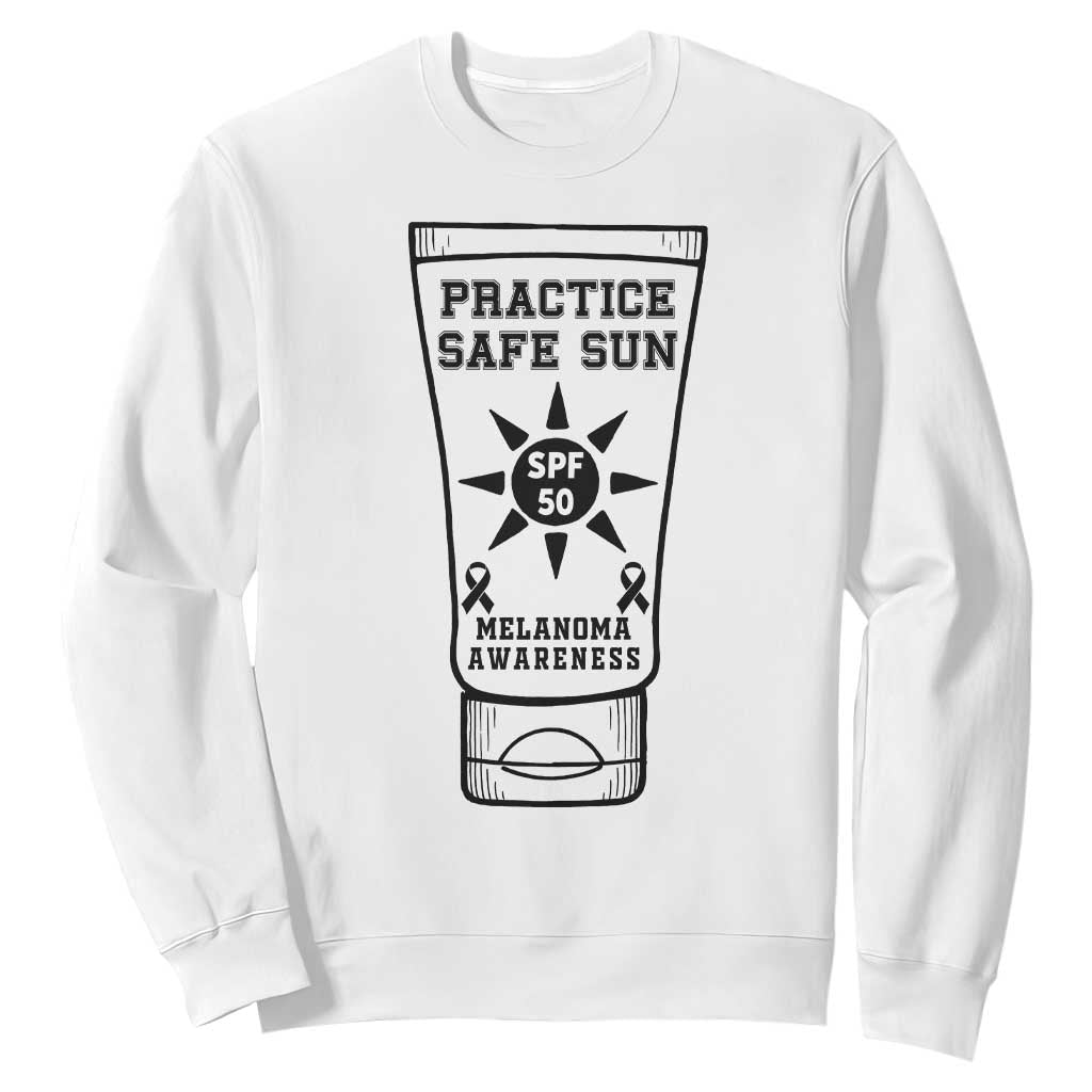 Practice Safe Sun Sweatshirt Funny Melanoma Skin Cancer Graphic