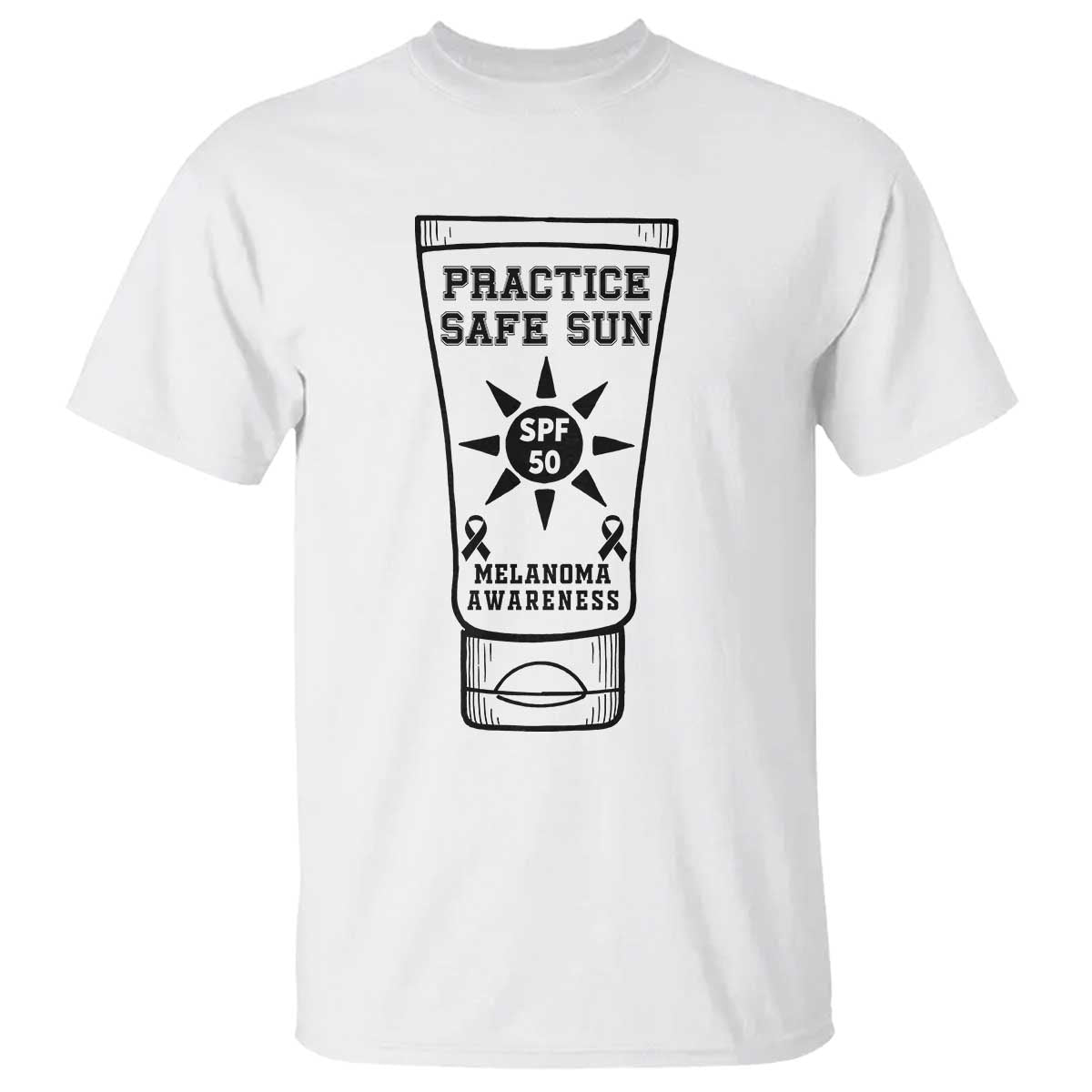 Practice Safe Sun T Shirt Funny Melanoma Skin Cancer Graphic