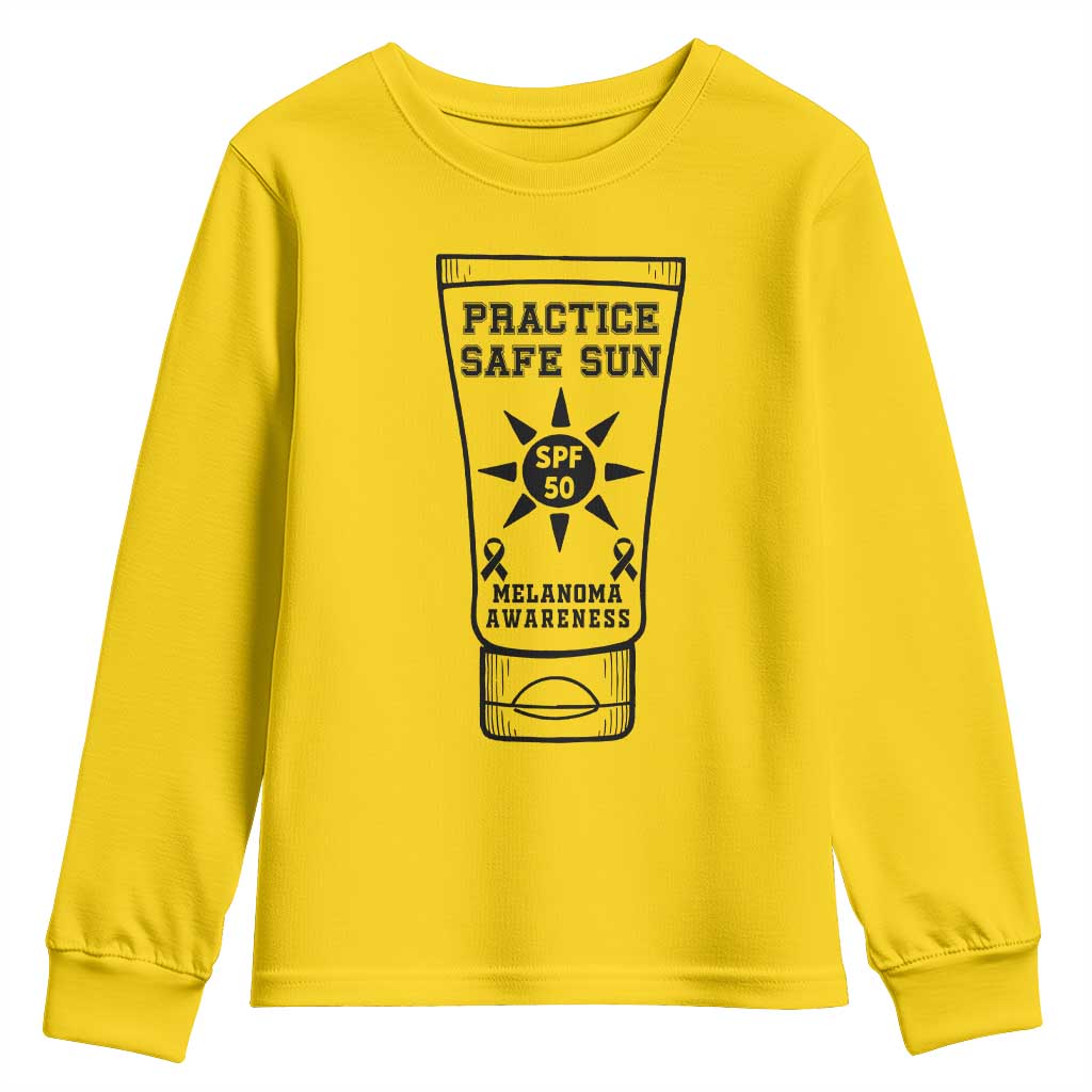Practice Safe Sun Youth Sweatshirt Funny Melanoma Skin Cancer Graphic