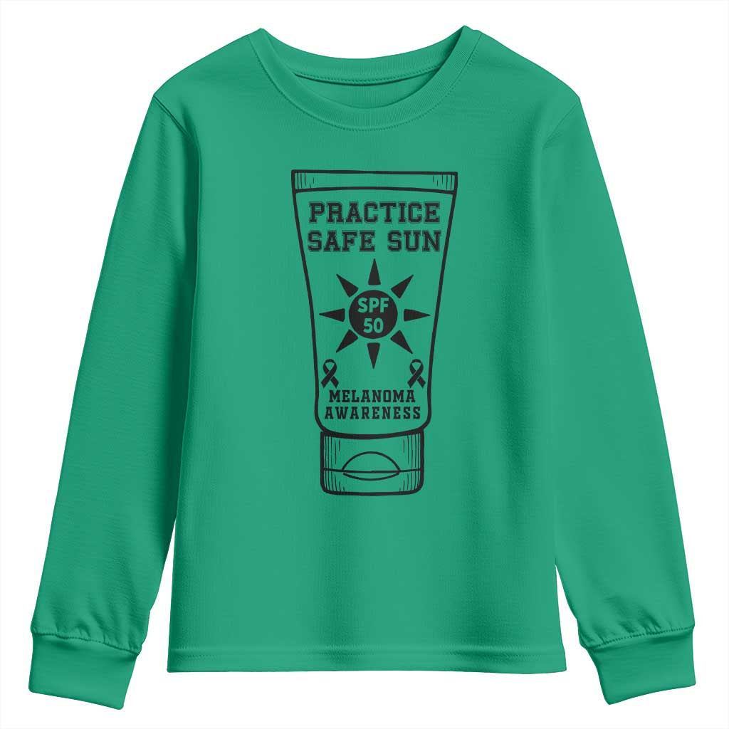 Practice Safe Sun Youth Sweatshirt Funny Melanoma Skin Cancer Graphic