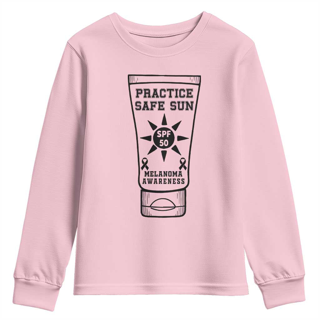 Practice Safe Sun Youth Sweatshirt Funny Melanoma Skin Cancer Graphic