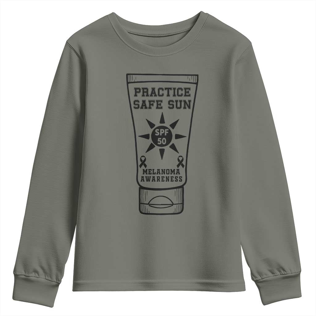Practice Safe Sun Youth Sweatshirt Funny Melanoma Skin Cancer Graphic