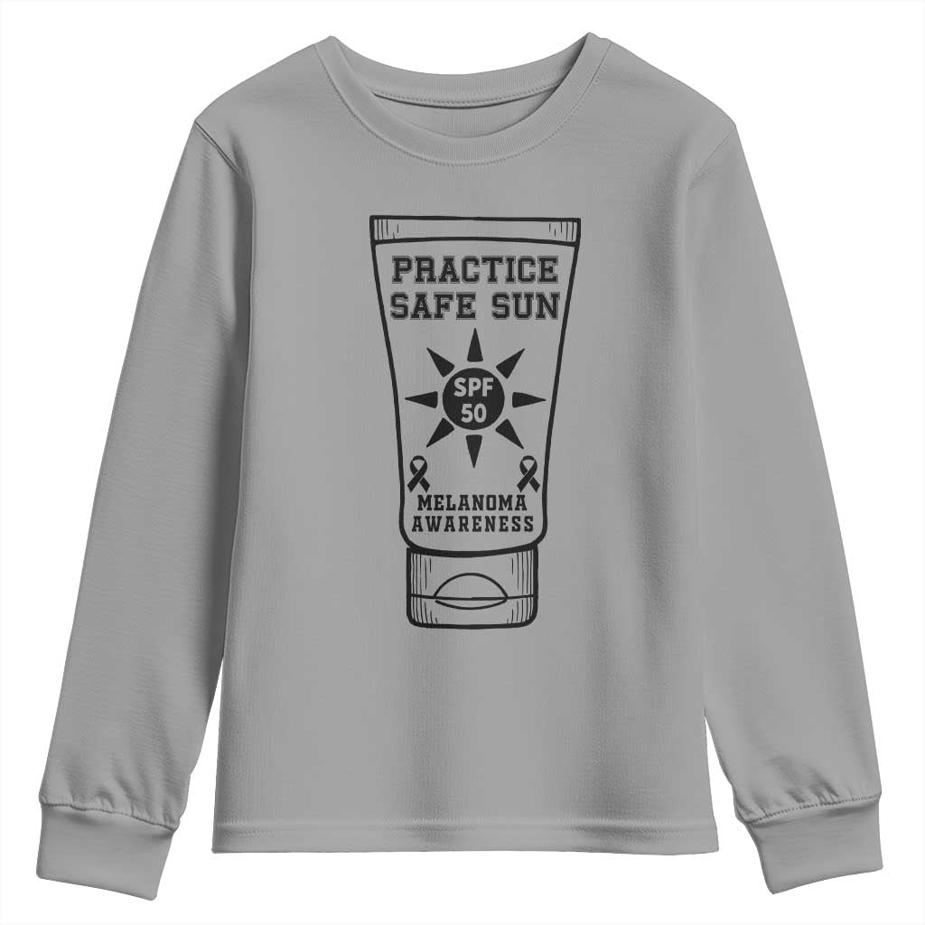 Practice Safe Sun Youth Sweatshirt Funny Melanoma Skin Cancer Graphic