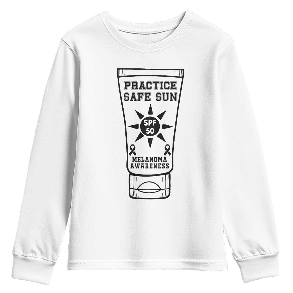 Practice Safe Sun Youth Sweatshirt Funny Melanoma Skin Cancer Graphic