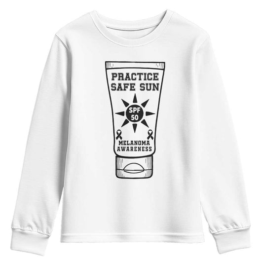 Practice Safe Sun Youth Sweatshirt Funny Melanoma Skin Cancer Graphic