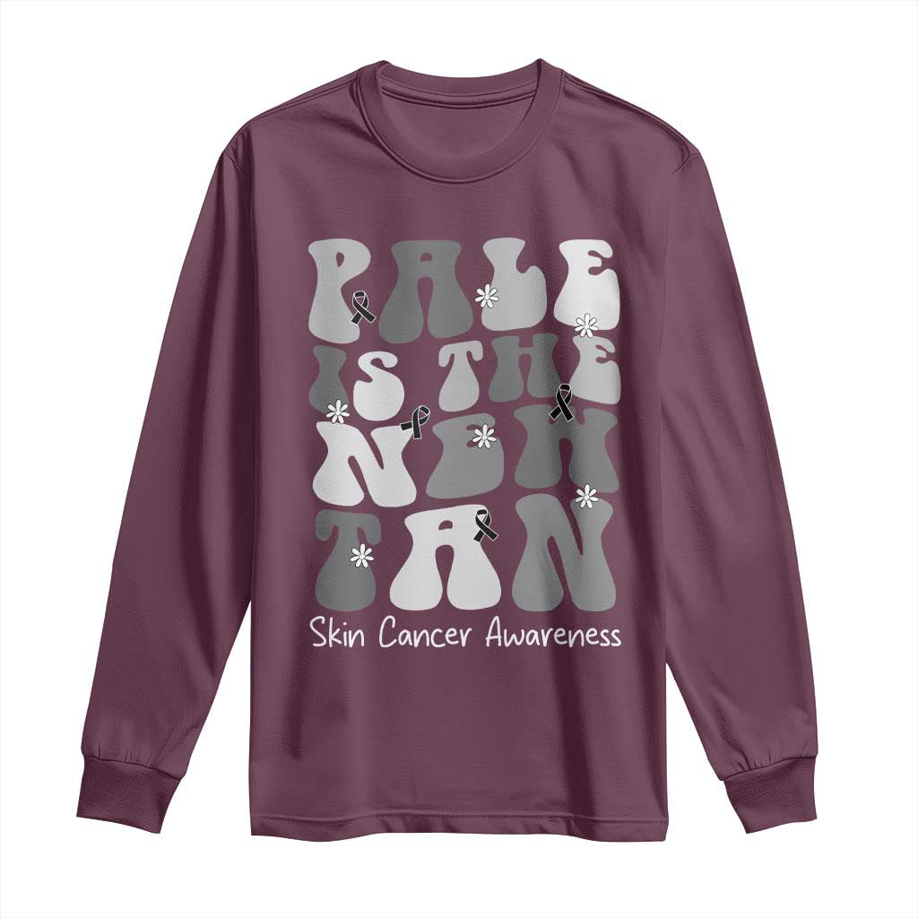 Skin Cancer Warrior Long Sleeve Shirt Pale Is The New Tan