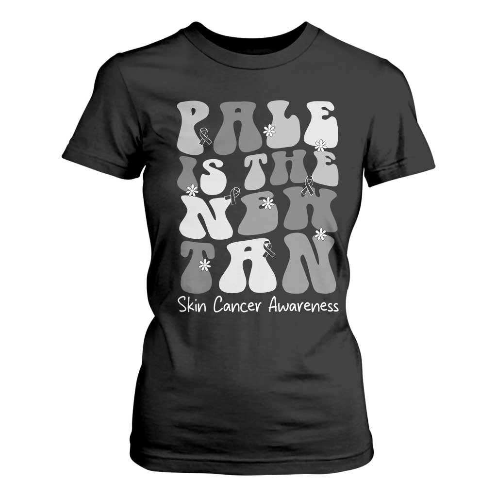 Skin Cancer Warrior T Shirt For Women Pale Is The New Tan