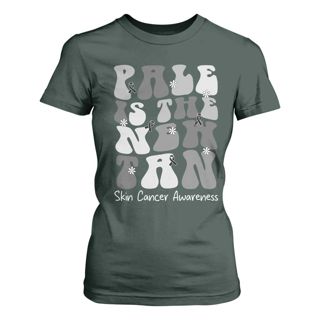 Skin Cancer Warrior T Shirt For Women Pale Is The New Tan